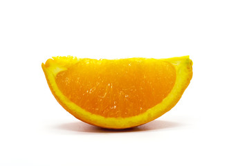 Obraz na płótnie Canvas Image of Fresh orange slice isolated on white background. Fruit. Food.