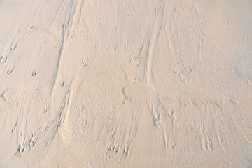 Wet sand beach texture for background