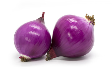 Image of fresh red onion(Cebolla Morada) isolated on white background,. Vegetables. Spices. Food.