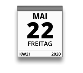 Kalender für Freitag, 22. MAI 2020 (Woche 21)