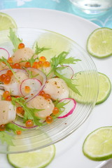 ホタテとイクラのカルパッチョ