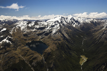 new zealand aerial view of the southern alps