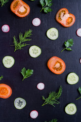Pattern with fresh vegetables
