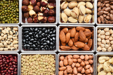 collection of different legumes for background