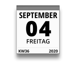 Kalender für Freitag, 4. SEPTEMBER 2020 (Woche 36)