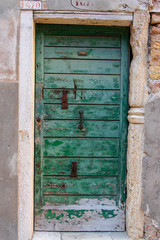 rustic door  in  venice  italy