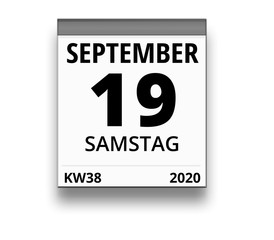 Kalender für Samstag, 19. SEPTEMBER 2020 (Woche 38)