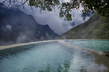 Tolantongo, caves of beautiful blue waters, Tolantongo river, Hidalgo, Mexico.