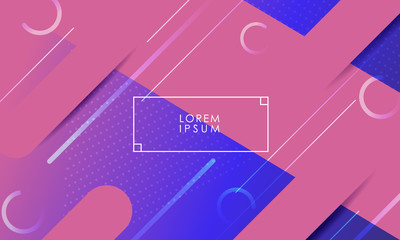 Blue and pink background with lines and thin white frame 