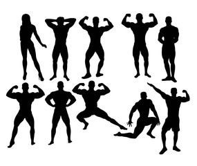 Bodybuilder Silhouettes, art vector design