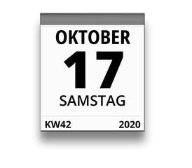 Kalender für Samstag, 17. OKTOBER 2020 (Woche 42)