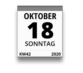 Kalender für Sonntag, 18. OKTOBER 2020 (Woche 42)