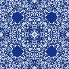 creative geometric ornament on color background. Seamless vector illustration. For interior design, wallpaper