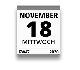 Kalender für Mittwoch, 18. NOVEMBER 2020 (Woche 47)