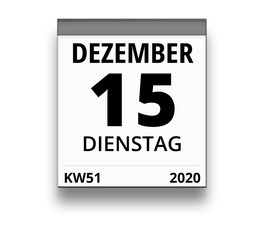 Kalender für Dienstag, 15. DEZEMBER 2020 (Woche 51)