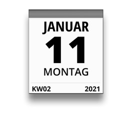 Kalender für Montag, 11. JANUAR 2021 (Woche 02)