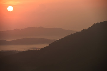 Beautiful sunset at the mountains