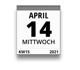 Kalender für Mittwoch, 14. APRIL 2021 (Woche 15)