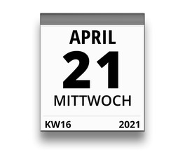 Kalender für Mittwoch, 21. APRIL 2021 (Woche 16)
