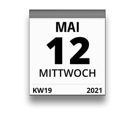 Kalender für Mittwoch, 12. MAI 2021 (Woche 19)