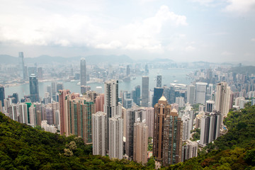 Fototapeta na wymiar Hong Kong skyline from the Peak