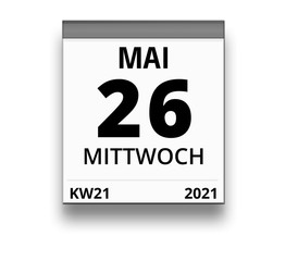 Kalender für Mittwoch, 26. MAI 2021 (Woche 21)