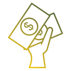 hand with bills money