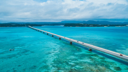 Kouri Bridge between Islands in Okinawa, Japan  - 212017906