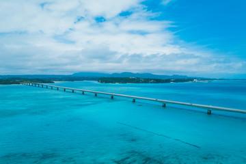 Kouri Bridge between Islands in Okinawa, Japan  - 212017988