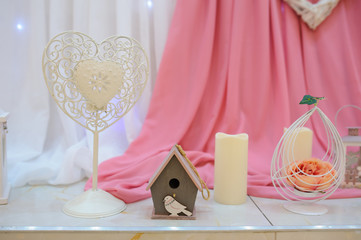 Wedding decoration with pink elements