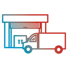 warehouse building with truck delivery service