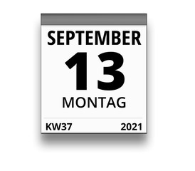 Kalender für Montag, 13. SEPTEMBER 2021 (Woche 37)