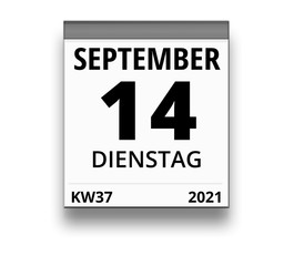 Kalender für Dienstag, 14. SEPTEMBER 2021 (Woche 37)