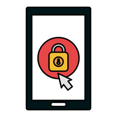 smartphone with padlock security