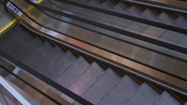 escalator staircase moving in the floor modern building