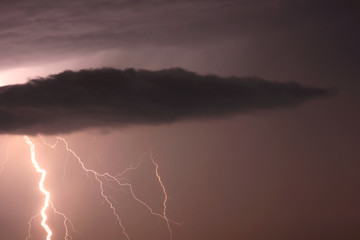 lightning during night thunderstorms