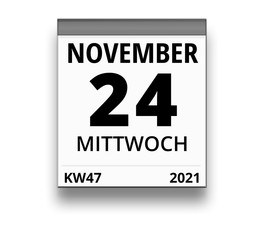 Kalender für Mittwoch, 24. NOVEMBER 2021 (Woche 47)