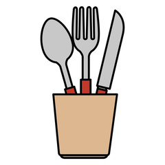 cutlery holder with utensils
