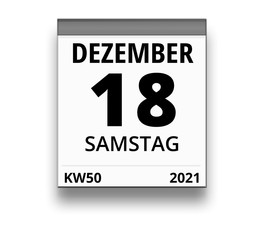 Kalender für Samstag, 18. DEZEMBER 2021 (Woche 50)