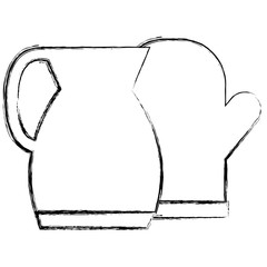 utensil teapot with glove