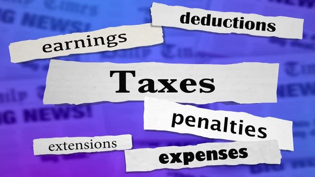 Taxes Headlines Earnings Income Tax Rate News Headlines 3d Illustration