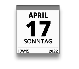 Kalender für Sonntag, 17. APRIL 2022 (Woche 15)