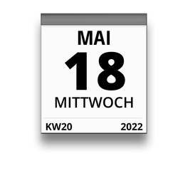 Kalender für Mittwoch, 18. MAI 2022 (Woche 20)
