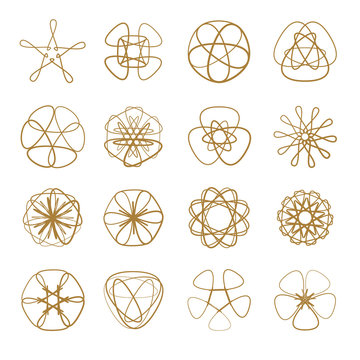 Set Of Vector Spirograph Design Elements.