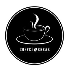 flat coffee logo vector design.coffee logo isolated on white background.sticker or decorative for coffee shop.hipster sticker style.