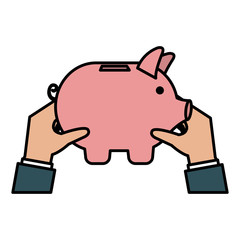 piggy savings economy icons vector illustration design