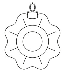 Black and white line art xmas tree decoration