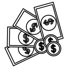 money dollars finance icons vector illustration design