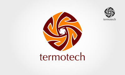 Turbine circular power abstract vector and logo design or template propeller fan of technology company identity symbol concept.