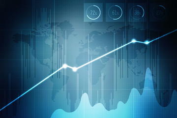 2d rendering Stock market online business concept. business Graph
